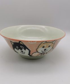 Ciotola da udon rosa con shiba inu