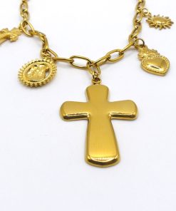 Collana croce con multicharms