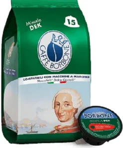 Caffè Borbone Miscela Decaffeinata – 90 capsule (6 confezioni da 15 capsule) -/1 confezione da 15 capsule Compatibili Nescafè®* Dolce Gusto®*