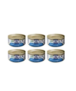 Cibo Umido per Gatti Vet Line Gusto Tonno e Gamberetti al Naturale 6x70gr
