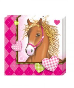 20 Tovaglioli tema Cavallo femmina, 33×33.
