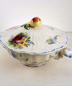 zuppiera in ceramica dipinta a mano anni 50/60