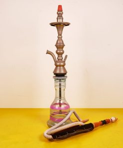 Elegante narghile' vintage in vetro e metallo